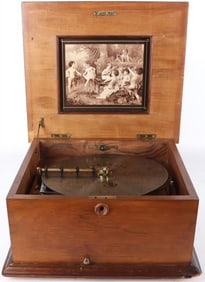 ANTIQUE 15.75' POLYPHON DISC PLAYER W/ TANNHAUSER