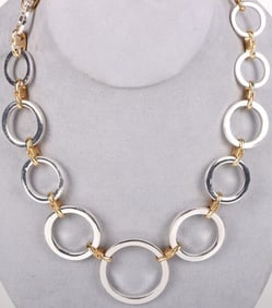 VINTAGE RALPH LAUREN ROUND LINK FASHION NECKLACE