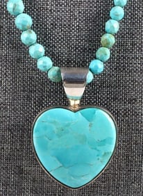 JAY KING DESERT ROSE STERLING TURQUOISE NECKLACE