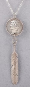 STERLING SILVER 1994 MERCURY DIME NECKLACE