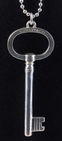 TIFFANY & CO. STERLING SILVER KEY NECKLACE