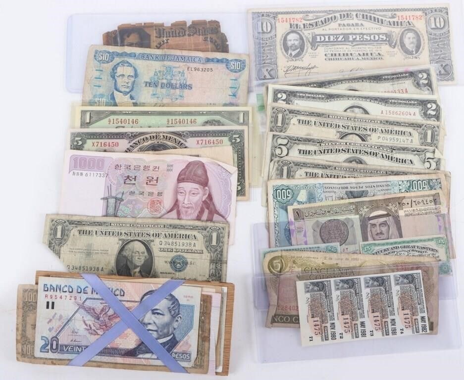 ASSORTED COLLECTIBLE U.S. & FOREIGN CURRENCY LOT (1 of 3)