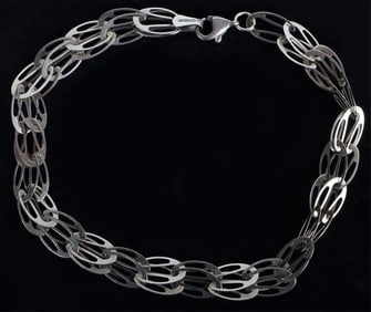 10K YELLOW GOLD BI-DISK CHAIN UNISEX BRACELET