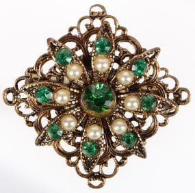 ANTIQUE ART DECO FILIGREE LADIES BROOCH