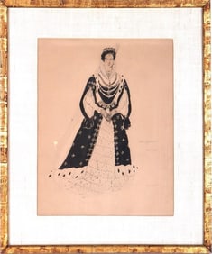 LEON BAKST BALLET RUSSE 'MARINA' DESIGN GOUACHE