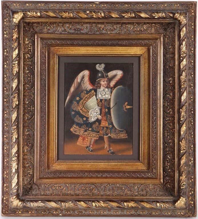 FRAMED ARCHANGEL MICHAEL ORIGINAL OIL ON CANVAS (1 of 3)