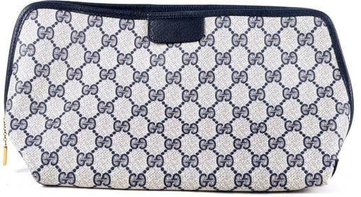 GUCCI GG SUPREME CLUTCH PVC LEATHER PORCH BAG
