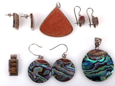 STERLING SILVER STONE MATCHING LADIES SETS