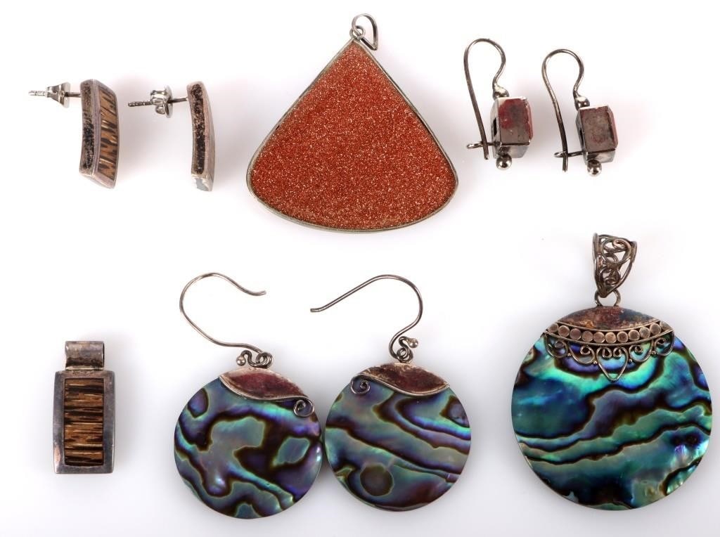 STERLING SILVER STONE MATCHING LADIES SETS (1 of 5)