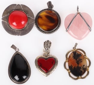 MEXICAN STERLING SILVER STONE LADIES PENDANTS
