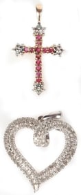 STERLING SILVER LADIES PENDANTS DIAMOND SAPPH (2)