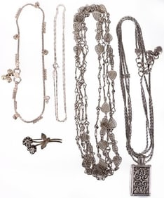 STERLING SILVER LADIES NECKLACES BROOCH BRACELETS
