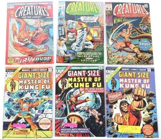 VINTAGE MARVEL MONSTERS & KUNG-FU COMICS (6)
