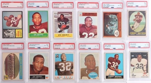 1950-60's JIM BROWN FULL CAREER CARD SET PSA - 12