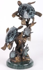 SPI BRONZE SCULPTURE TURTLES & REEF FISH