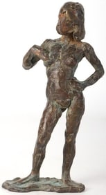 VINTAGE BRONZE HANDMADE WOMAN SCULPTURE