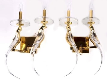 NULCO CONTEMPORARY BIRDS OF PARADISE SCONCES PAIR
