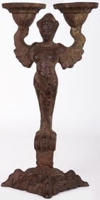 VINTAGE ART NOUVEAU CAST IRON CANDLE HOLDER