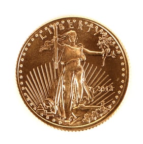 GOLD EAGLE COIN 1/10 OZ FINE GOLD 2013