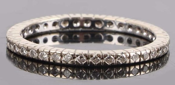 18K YELLOW GOLD DIAMOND LADIES ETERNITY BAND