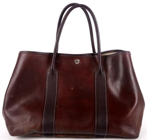 HERMES GARDEN PARTY PM AMAZONIA BROWN LEATHER TOTE