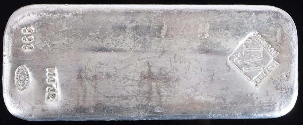 .9999 FINE SILVER 100OZ PURE BAR JOHNSON WATTHEY (1 of 3)