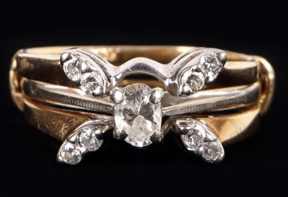 0.41CTW DIAMOND 14K YELLOW GOLD BRIDAL SET