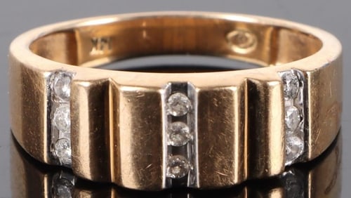 14K YELLOW GOLD DIAMOND MEN'S RING
