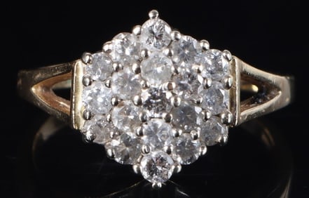 14K YELLOW GOLD NATURAL DIAMOND LADIES RING