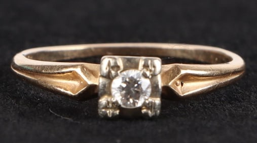 ANTIQUE 14K YELLOW GOLD SAPPHIRE LADIES RING