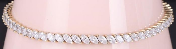14K YELLOW GOLD CUBIC ZIRCONIUM LADIES BRACELET