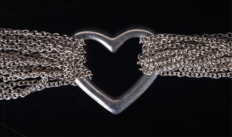 TIFFANY & CO STERLING OPEN HEART TOGGLE NECKLACE