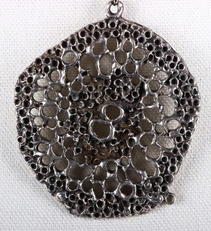 GILLES GUY VIDAL BIOMORPH BRUTALIST PEWT NECKLACE (1 of 3)
