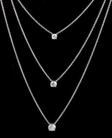 14K WHITE GOLD NATURAL DIAMOND LADIES NECKLACE