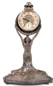 ANTIQUE ILLINOIS WATCH CO. GF POCKET WATCH W STAND