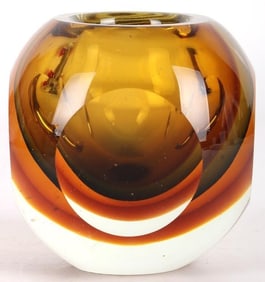 VINTAGE MURANO SOMMERSO HAND-BLOWN VASE
