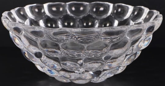 SIGNED ORREFORS SWEDISH CRYSTAL RASBERRY BOWL