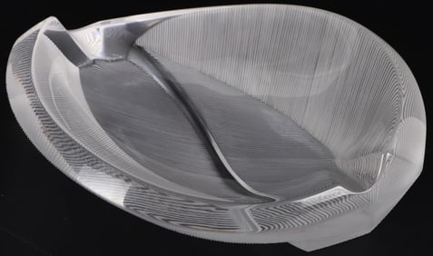 LALIQUE FRANCE CRYSTAL 'PHILIPPINE' ASHTRAY SIGNED