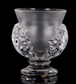 LALIQUE CRYSTAL ST. CLOUD ACANTHUS FOOTED VASE