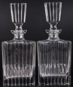 VINTAGE RIEDEL LEAD CRYSTAL RIBBED DECANTER SET