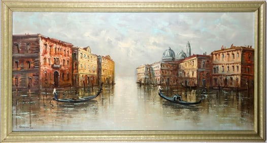 SIGNED VENETIAN CITYSCAPE OIL ON CANVAS