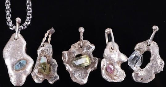 STERLING SILVER NECKLACE AND PENDANTS TOPAZ (5)