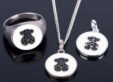 TOUS DESIGNER BEAR STERLING SILVER MATCHING SET