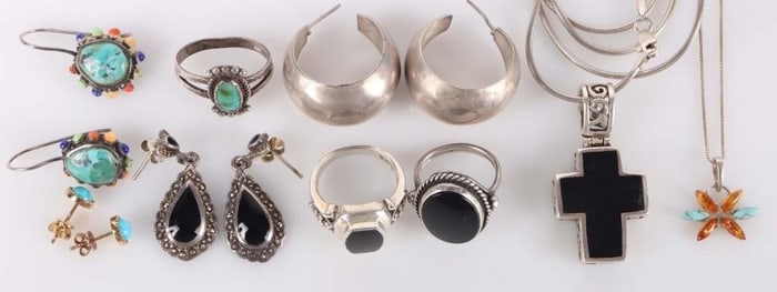 SOUTHWEST STYLE STERLING SILVER LADIES JEWELRY (9)