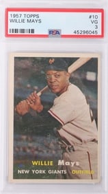 1957 TOPPS WILLIE MAYS #10 BASEBALL CARD PSA 3