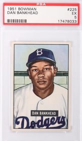 1951 BOWMAN DAN BANKHEAD #225 CARD PSA 5