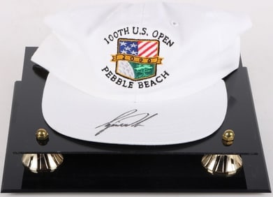 TIGER WOODS SIGNED 100TH U.S OPEN PEBBLE BEACH HAT