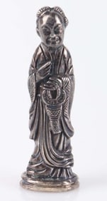 STERLING SILVER CHINESE STATUETTE FIGURE