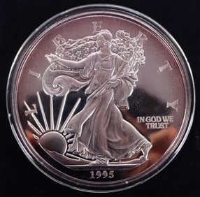 FINE SILVER 1/2 LBS 'AMERICAN EAGLE' ROUND W/ COA