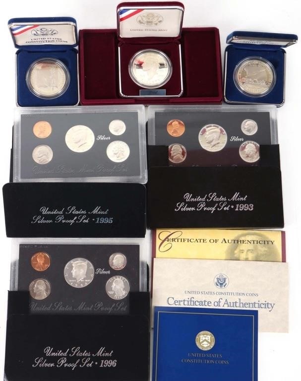 ASSORTED 90% SILVER MINT STATE U.S. COIN SETS -(6) (1 of 5)